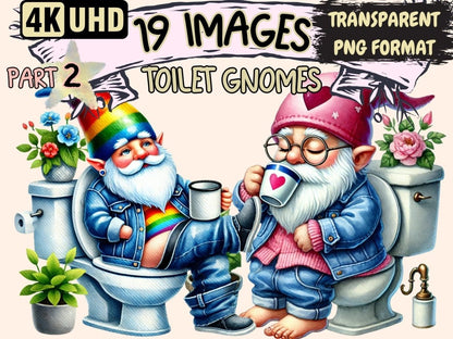 Toilet Gnomes (P2) Clipart bathroom gnomes - Wonders Artist