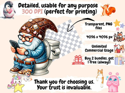 Toilet Gnomes (P2) Clipart bathroom gnomes - Wonders Artist