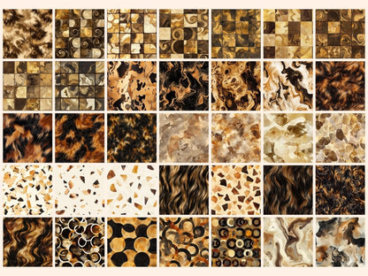 Tortoiseshell Seamless Pattern Digital Papers animal print paper brown abstract digital paper - WondersArtist