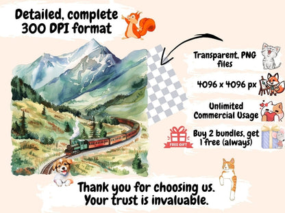 Trains Watercolor Clipart conductor clipart - Wonders Artist