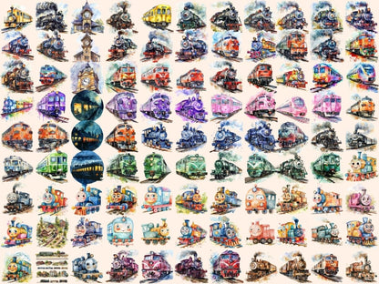 Trains Watercolor Clipart conductor clipart - Wonders Artist