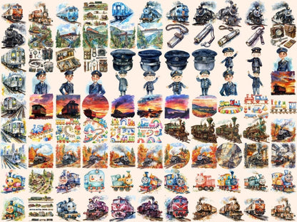 Trains Watercolor Clipart conductor clipart - Wonders Artist