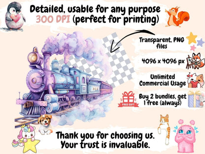 Transportation Watercolor Clipart Modes of Transport - Wonders Artist