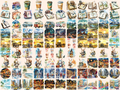 Travel Watercolor Clipart 7 wonders clipart - Wonders Artist