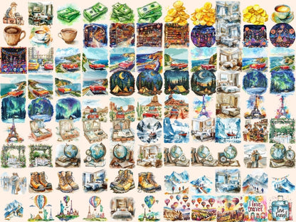 Travel Watercolor Clipart 7 wonders clipart - Wonders Artist