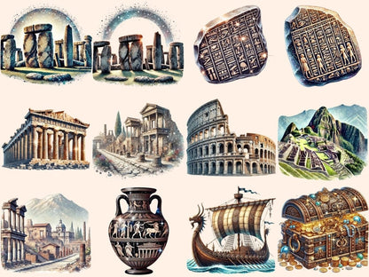 Treasures of Time Clipart classic digital art - Wonders Artist