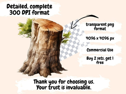 Tree Trunks Watercolor Clipart bole clipart - Wonders Artist