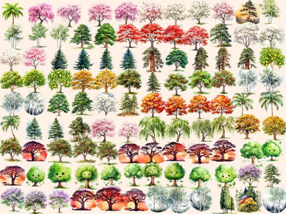 Trees Watercolor Clipart nature clipart - Wonders Artist