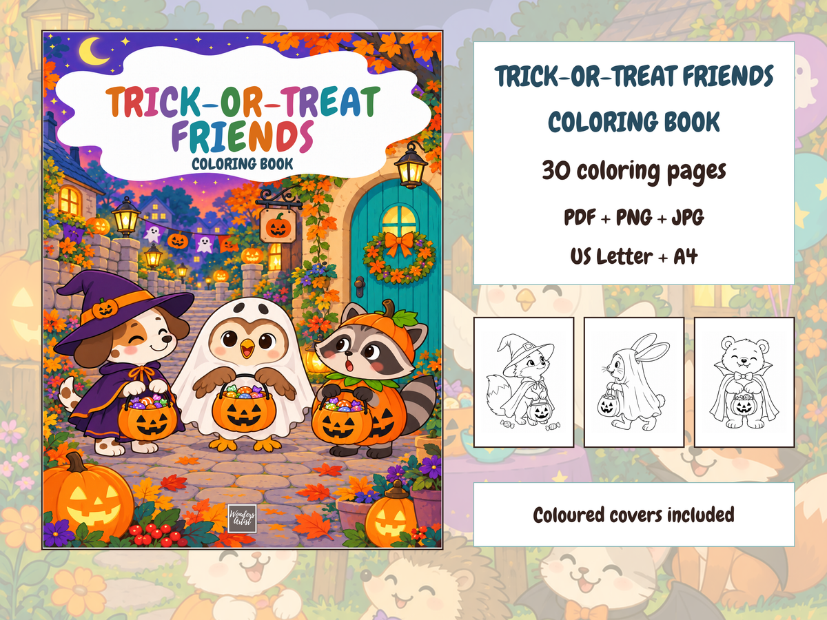 Trick-or-Treat Friends Coloring Book — bundle preview