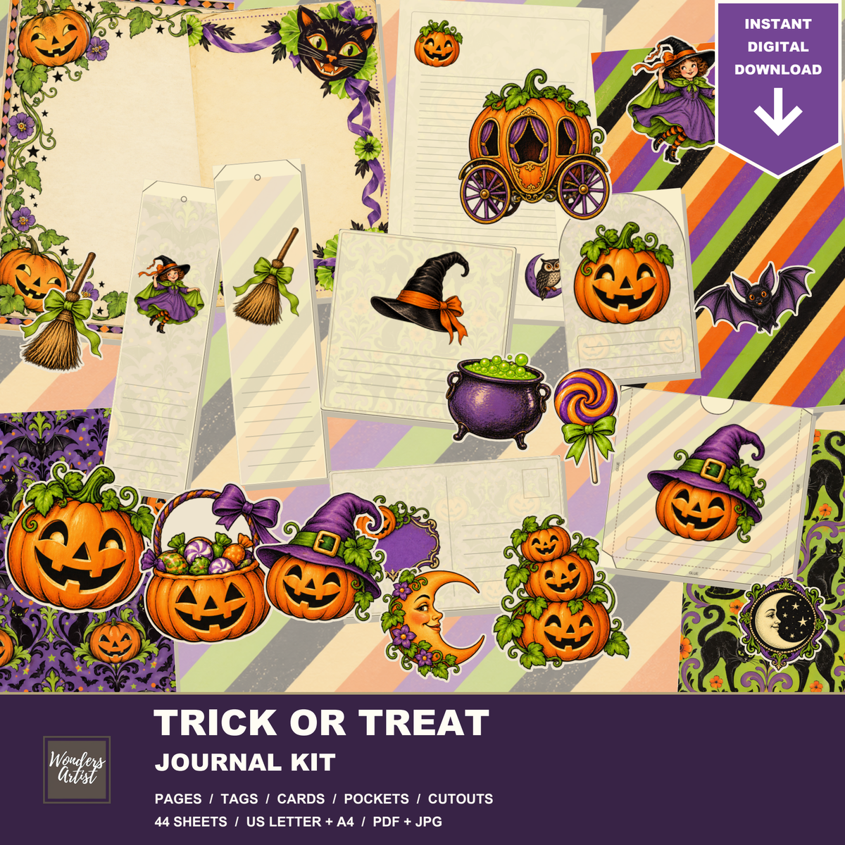 Trick or Treat Journal Kit — complete digital bundle