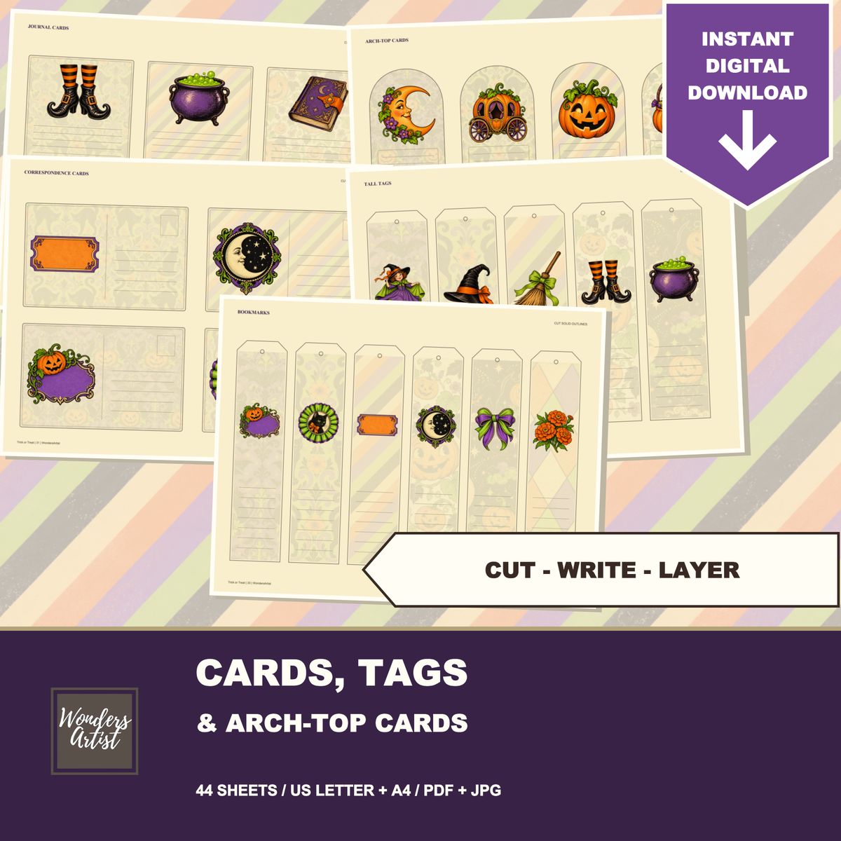 Trick or Treat Journal Kit — cards tags postcards