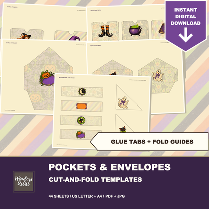 Trick or Treat Journal Kit — pockets envelopes