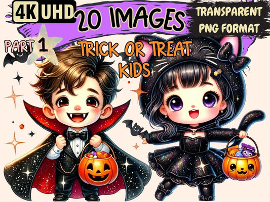 Trick or Treat Kids Clipart Costume Kids Art - Wonders Artist