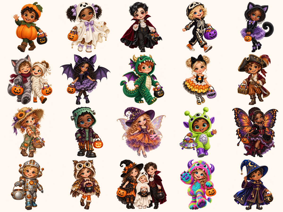 Trick or Treat Kids Clipart — preview 2
