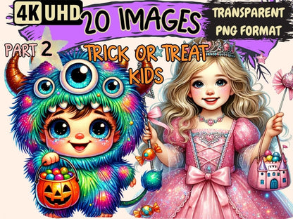 Trick or Treat Kids (P2) Clipart Costume Kids Art - Wonders Artist