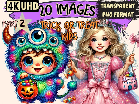 Trick or Treat Kids (P2) Clipart Costume Kids Art - Wonders Artist