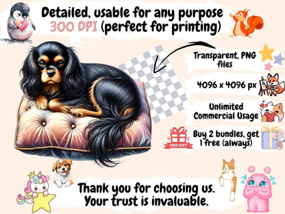 Tricolor Cavalier King Charles Spaniel Clipart cavalier graphics - Wonders Artist