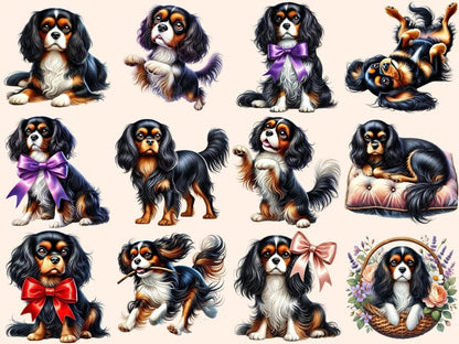 Tricolor Cavalier King Charles Spaniel Clipart cavalier graphics - Wonders Artist