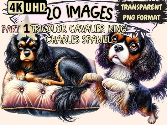 Tricolor Cavalier King Charles Spaniel Clipart cavalier graphics - Wonders Artist