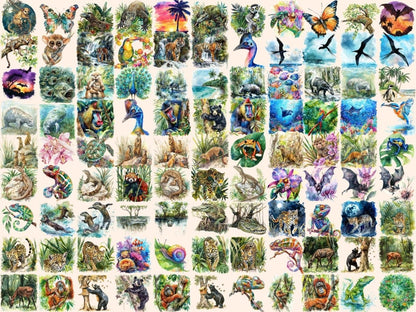 Tropical Animals Watercolor Clipart animals clipart - Wonders Artist