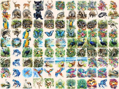 Tropical Animals Watercolor Clipart animals clipart - Wonders Artist