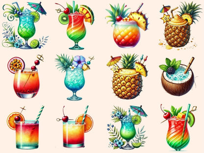 Tropical Cocktails (P1) Clipart beach drink clipart - Wonders Artist