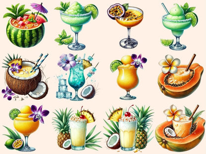 Tropical Cocktails (P2) Clipart beach drink clipart - Wonders Artist