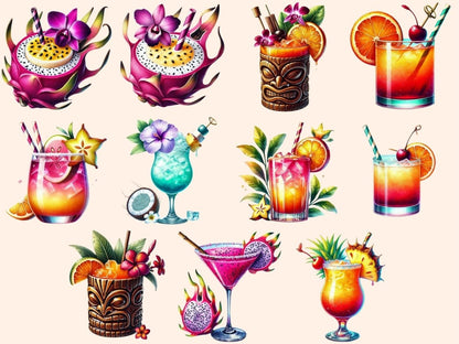 Tropical Cocktails (P2) Clipart beach drink clipart - Wonders Artist