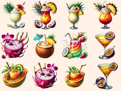Tropical Cocktails (P3) Clipart beach drink clipart - Wonders Artist