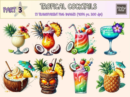 Tropical Cocktails (P3) Clipart beach drink clipart - Wonders Artist