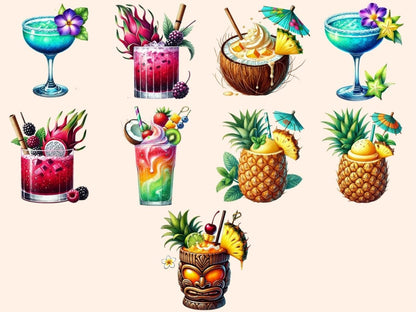Tropical Cocktails (P3) Clipart beach drink clipart - Wonders Artist