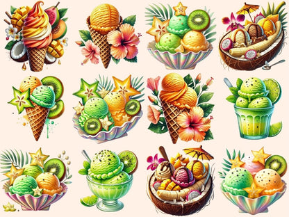 Tropical Ice Cream & Sorbets Clipart beach dessert png - Wonders Artist
