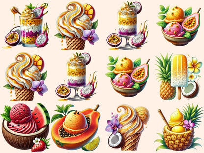 Tropical Ice Cream & Sorbets Clipart beach dessert png - Wonders Artist