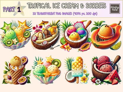 Tropical Ice Cream & Sorbets Clipart beach dessert png - Wonders Artist