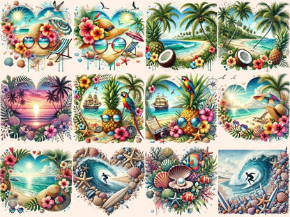 Tropical Landscapes (P2) Clipart beach printables - Wonders Artist
