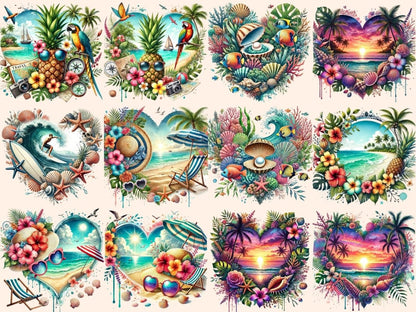 Tropical Landscapes (P2) Clipart beach printables - Wonders Artist