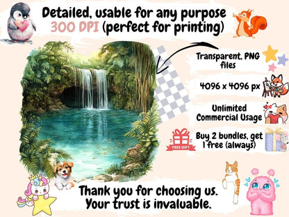 Tropical Paradise Watercolor Clipart beach clipart coastal clipart exotic flowers png - WondersArtist