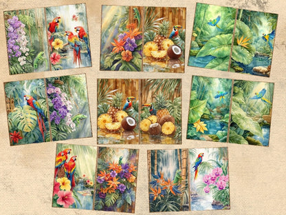 Tropical Plants Journal Pages (P2) exotic ephemera - Wonders Artist