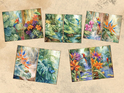 Tropical Plants Journal Pages (P2) exotic ephemera - Wonders Artist