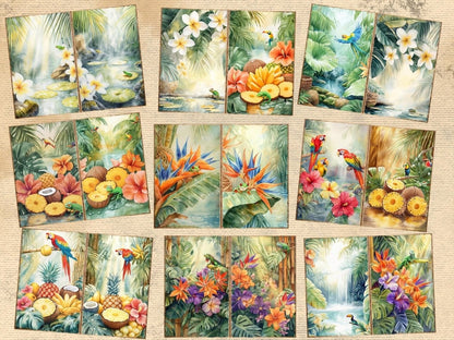 Tropical Plants Journal Pages (P2) exotic ephemera - Wonders Artist