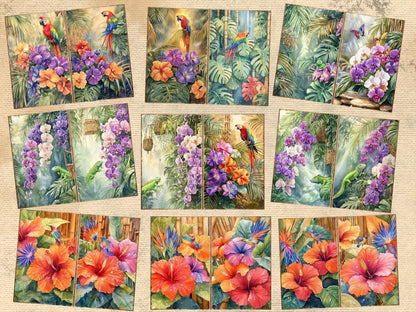 Tropical Plants Journal Pages (P3) exotic ephemera - Wonders Artist