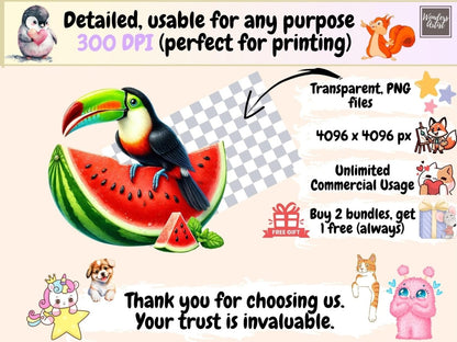 Tropical Toucans Clipart bird printables - Wonders Artist