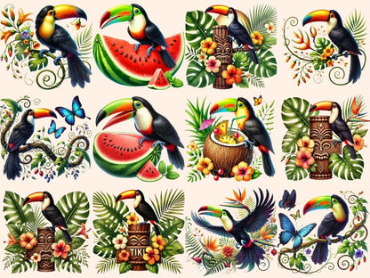 Tropical Toucans Clipart bird printables - Wonders Artist