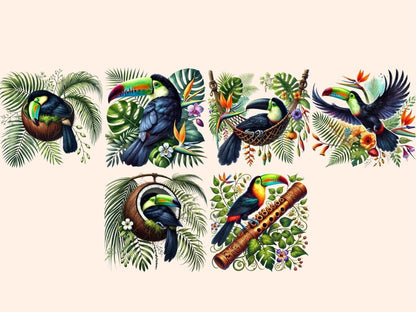 Tropical Toucans Clipart bird printables - Wonders Artist
