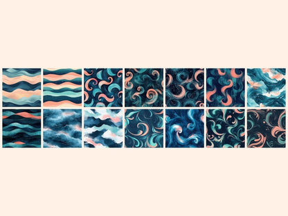 Tropical Twilight Seamless Digital Paper Dusk Palm Pattern - Wonders Artist