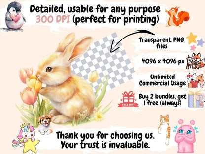 Tulip Fields Watercolor Clipart baking clipart - Wonders Artist