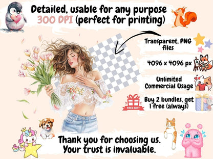 Tulip Spring Watercolor Clipart blooming tulips png floral clipart garden tulips png - WondersArtist