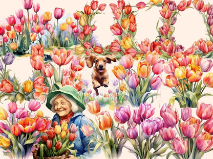 Tulips Watercolor Clipart dutch flower clipart - Wonders Artist
