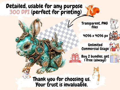 Turquoise Steampunk Watercolor Clipart steampunk art - Wonders Artist