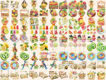 Tutti Frutti Watercolor Clipart colorful fruit png exotic fruit clipart fresh fruit clipart - WondersArtist